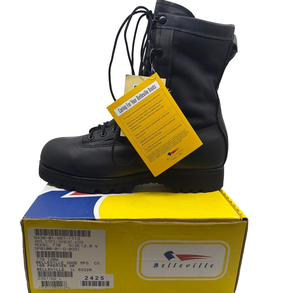 Belleville 770 Winter Boots Mens 12.0W Black New Gore-Tex Insulated Tactical USA